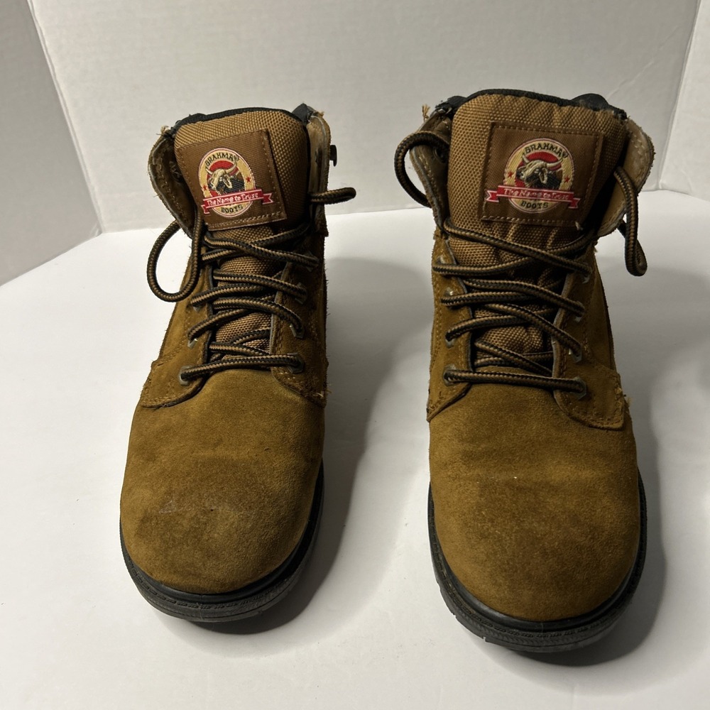 Brahma Men's Size 7 1/2 W Suede Leather Waterproof Work Boots
